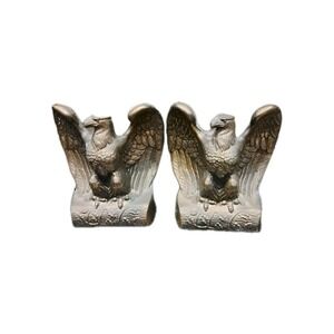 Pair of Vintage Brass American Eagle Bookends